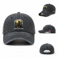 Motorcycle Bigfoot Sasquatch Washed Cotton Baseball Cap Life Is A Journey Enjoy The Ride