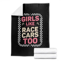 Racing Girl Throw Blanket Girls Like Race Cars Too - Wonder Print Shop