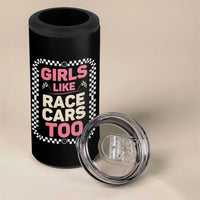 Racing Girl 4 in 1 Can Cooler Tumbler Girls Like Race Cars Too