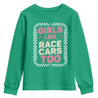 Racing Girl Youth Sweatshirt Girls Like Race Cars Too - Wonder Print Shop