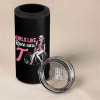Racing Car Girl 4 in 1 Can Cooler Tumbler Girls Like Race Cars Too