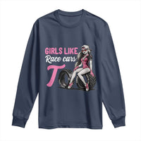 Racing Car Girl Long Sleeve Shirt Girls Like Race Cars Too - Wonder Print Shop