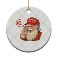 67 Six Seven Xmas Ceramic Ornament Santa MAGA Hat Xmas - Wonder Print Shop
