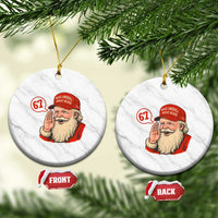 67 Six Seven Xmas Ceramic Ornament Santa MAGA Hat Xmas - Wonder Print Shop