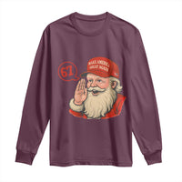 67 Six Seven Christmas Long Sleeve Shirt Santa MAGA Hat Xmas - Wonder Print Shop