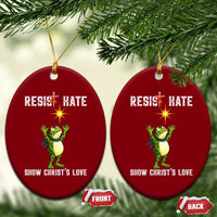 Resist Frog Ceramic Ornament Christian HIV Awareness Red Ribbon - Wonder Print Shop