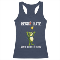 Resist Frog Racerback Tank Top Christian HIV Awareness Red Ribbon - Wonder Print Shop