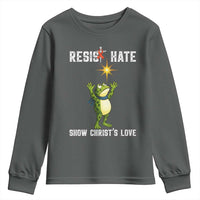 Resist Frog Youth Sweatshirt Christian HIV Awareness Red Ribbon - Wonder Print Shop