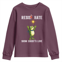 Resist Frog Youth Sweatshirt Christian HIV Awareness Red Ribbon - Wonder Print Shop