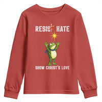 Resist Frog Youth Sweatshirt Christian HIV Awareness Red Ribbon - Wonder Print Shop