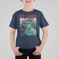 No Kings T Shirt For Kid Statue of Liberty Selfie Freedom - Wonder Print Shop