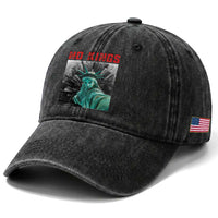No Kings Washed Cotton Baseball Cap Statue of Liberty Selfie Freedom