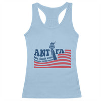 Antifa Fascism Patriotic Racerback Tank Top Antifascist Statue of Liberty - Wonder Print Shop