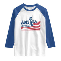 Antifa Fascism Patriotic Raglan Shirt Antifascist Statue of Liberty - Wonder Print Shop
