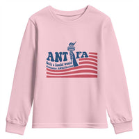 Antifa Fascism Patriotic Youth Sweatshirt Antifascist Statue of Liberty - Wonder Print Shop