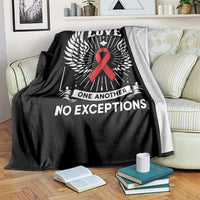 Red Ribbon Christian Throw Blanket Cross Minimal Faith HIV Awareness Religious - Wonder Print Shop