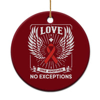 Red Ribbon Christian Ceramic Ornament Cross Minimal Faith HIV Awareness Religious - Wonder Print Shop