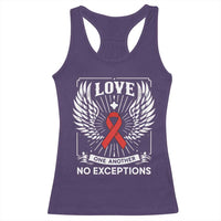 Red Ribbon Christian Racerback Tank Top Cross Minimal Faith HIV Awareness Religious - Wonder Print Shop