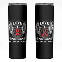 Red Ribbon Christian Skinny Tumbler Cross Minimal Faith HIV Awareness Religious - Wonder Print Shop