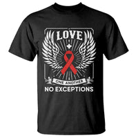 Red Ribbon Christian T Shirt Cross Minimal Faith HIV Awareness Religious - Wonder Print Shop
