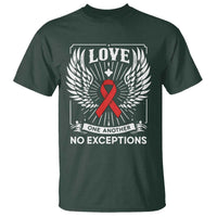 Red Ribbon Christian T Shirt Cross Minimal Faith HIV Awareness Religious - Wonder Print Shop