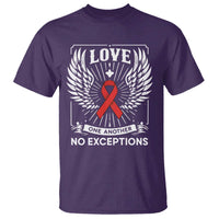 Red Ribbon Christian T Shirt Cross Minimal Faith HIV Awareness Religious - Wonder Print Shop