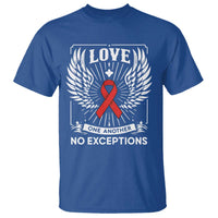 Red Ribbon Christian T Shirt Cross Minimal Faith HIV Awareness Religious - Wonder Print Shop