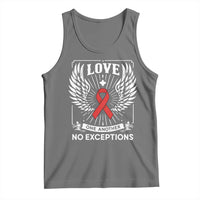 Red Ribbon Christian Tank Top Cross Minimal Faith HIV Awareness Religious - Wonder Print Shop