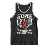 Red Ribbon Christian Tank Top Cross Minimal Faith HIV Awareness Religious - Wonder Print Shop