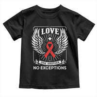 Red Ribbon Christian Toddler T Shirt Cross Minimal Faith HIV Awareness Religious - Wonder Print Shop
