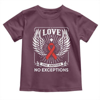 Red Ribbon Christian Toddler T Shirt Cross Minimal Faith HIV Awareness Religious - Wonder Print Shop