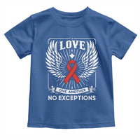 Red Ribbon Christian Toddler T Shirt Cross Minimal Faith HIV Awareness Religious - Wonder Print Shop