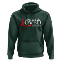 Red Ribbon Christian Hoodie Cross Bible Verse Inspirational Religious Faith - Wonder Print Shop