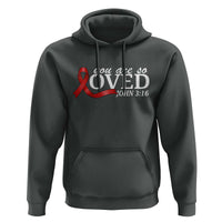 Red Ribbon Christian Hoodie Cross Bible Verse Inspirational Religious Faith - Wonder Print Shop