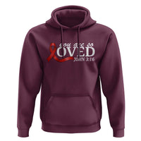 Red Ribbon Christian Hoodie Cross Bible Verse Inspirational Religious Faith - Wonder Print Shop