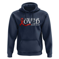 Red Ribbon Christian Hoodie Cross Bible Verse Inspirational Religious Faith - Wonder Print Shop