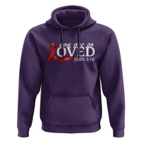 Red Ribbon Christian Hoodie Cross Bible Verse Inspirational Religious Faith - Wonder Print Shop