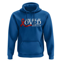 Red Ribbon Christian Hoodie Cross Bible Verse Inspirational Religious Faith - Wonder Print Shop