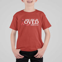 Red Ribbon Christian T Shirt For Kid Cross Bible Verse Inspirational Religious Faith - Wonder Print Shop