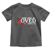 Red Ribbon Christian Toddler T Shirt Cross Bible Verse Inspirational Religious Faith - Wonder Print Shop
