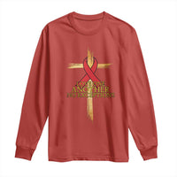 Red Ribbon Christian Long Sleeve Shirt Cross Bible Verse - Wonder Print Shop