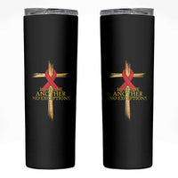 Red Ribbon Christian Skinny Tumbler Cross Bible Verse - Wonder Print Shop