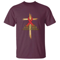 Red Ribbon Christian T Shirt Cross Bible Verse - Wonder Print Shop
