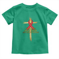 Red Ribbon Christian Toddler T Shirt Cross Bible Verse - Wonder Print Shop