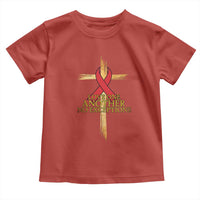 Red Ribbon Christian Toddler T Shirt Cross Bible Verse - Wonder Print Shop