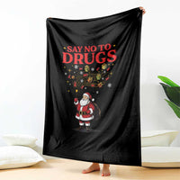 Santa Christmas Throw Blanket AIDS Awwanrness Red Ribbon HIV Support - Wonder Print Shop