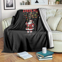 Santa Christmas Throw Blanket AIDS Awwanrness Red Ribbon HIV Support - Wonder Print Shop
