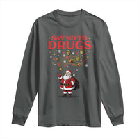 Santa Christmas Long Sleeve Shirt AIDS Awwanrness Red Ribbon HIV Support - Wonder Print Shop