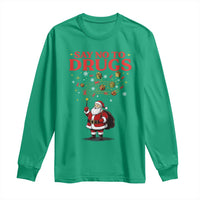 Santa Christmas Long Sleeve Shirt AIDS Awwanrness Red Ribbon HIV Support - Wonder Print Shop