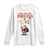 Santa Christmas Long Sleeve Shirt AIDS Awwanrness Red Ribbon HIV Support - Wonder Print Shop